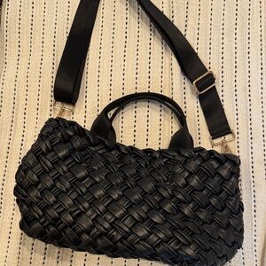 Black Woven Handbag Like New